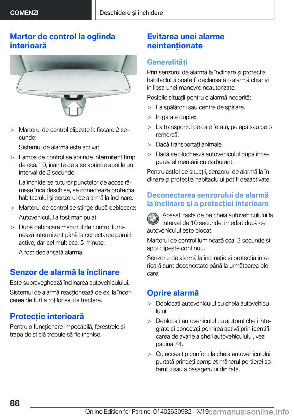 BMW 2 SERIES GRAN COUPE 2020  Ghiduri De Utilizare (in Romanian) �M�a�r�t�o�r��d�e��c�o�n�t�r�o�l��l�a��o�g�l�i�n�d�a
�i�n�t�e�r�i�o�a�r�