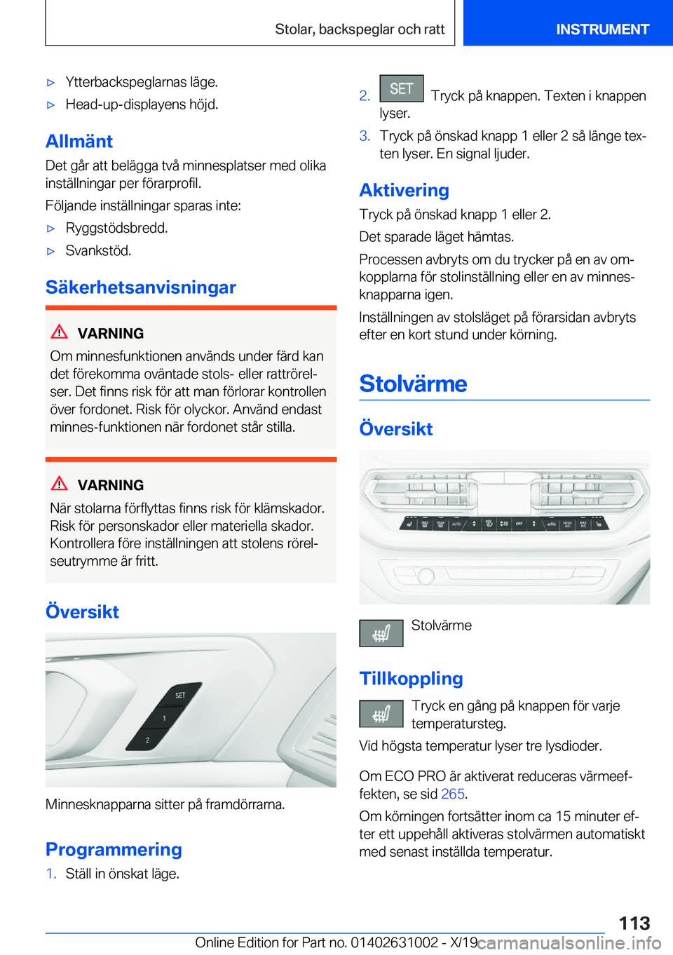 BMW 2 SERIES GRAN COUPE 2020  InstruktionsbÖcker (in Swedish) 'x�Y�t�t�e�r�b�a�c�k�s�p�e�g�l�a�r�n�a�s��l�ä�g�e�.'x�H�e�a�d�-�u�p�-�d�i�s�p�l�a�y�e�n�s��h�