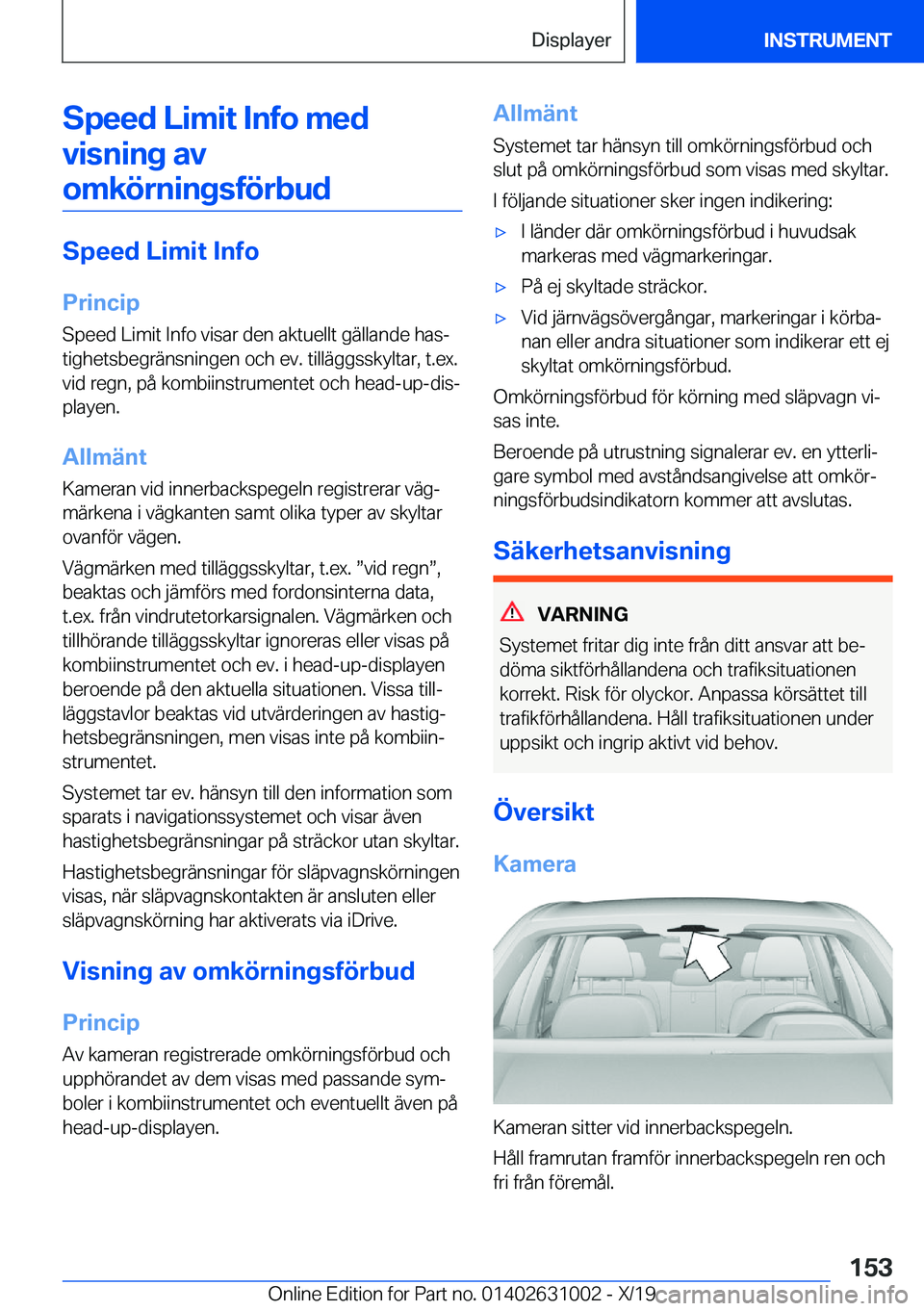BMW 2 SERIES GRAN COUPE 2020  InstruktionsbÖcker (in Swedish) �S�p�e�e�d��L�i�m�i�t��I�n�f�o��m�e�d�v�i�s�n�i�n�g��a�v
�o�m�k�