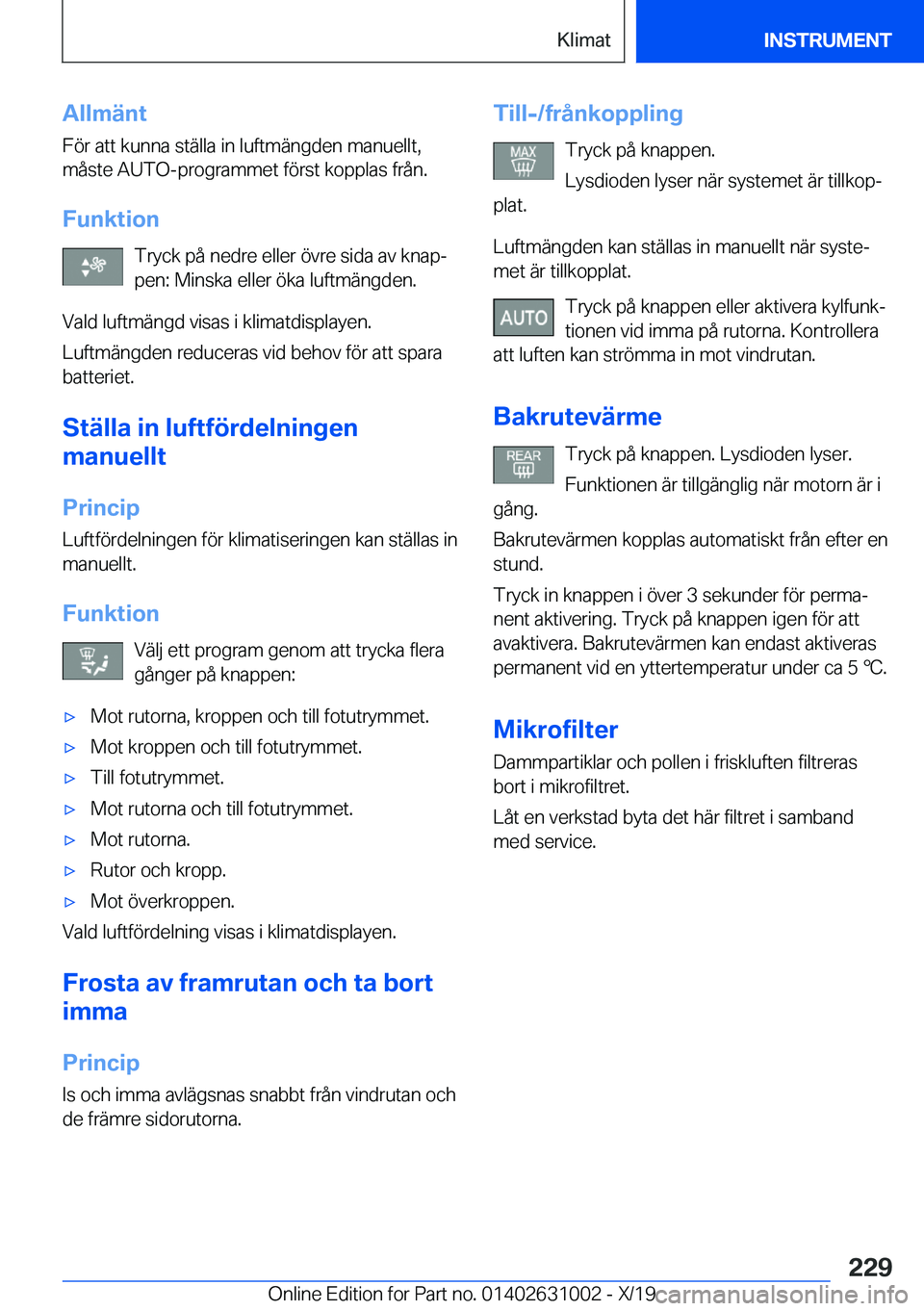 BMW 2 SERIES GRAN COUPE 2020  InstruktionsbÖcker (in Swedish) �A�l�l�m�ä�n�t
�F�