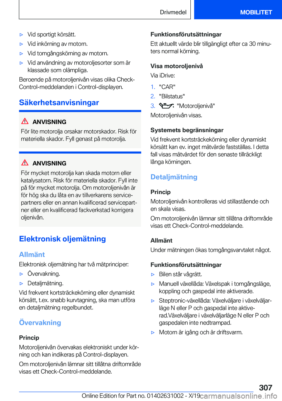 BMW 2 SERIES GRAN COUPE 2020  InstruktionsbÖcker (in Swedish) 'x�V�i�d��s�p�o�r�t�i�g�t��k�