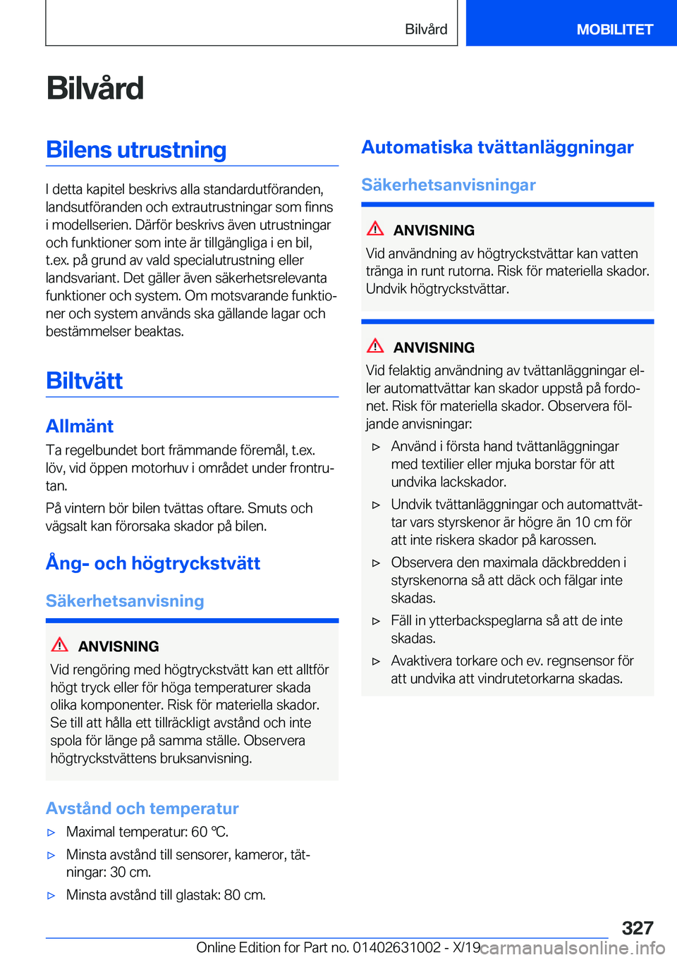 BMW 2 SERIES GRAN COUPE 2020  InstruktionsbÖcker (in Swedish) �B�i�l�v�å�r�d�B�i�l�e�n�s��u�t�r�u�s�t�n�i�n�g
�I��d�e�t�t�a��k�a�p�i�t�e�l��b�e�s�k�r�i�v�s��a�l�l�a��s�t�a�n�d�a�r�d�u�t�f�