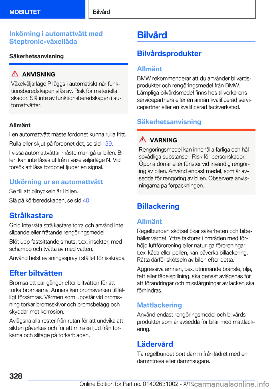 BMW 2 SERIES GRAN COUPE 2020  InstruktionsbÖcker (in Swedish) �I�n�k�