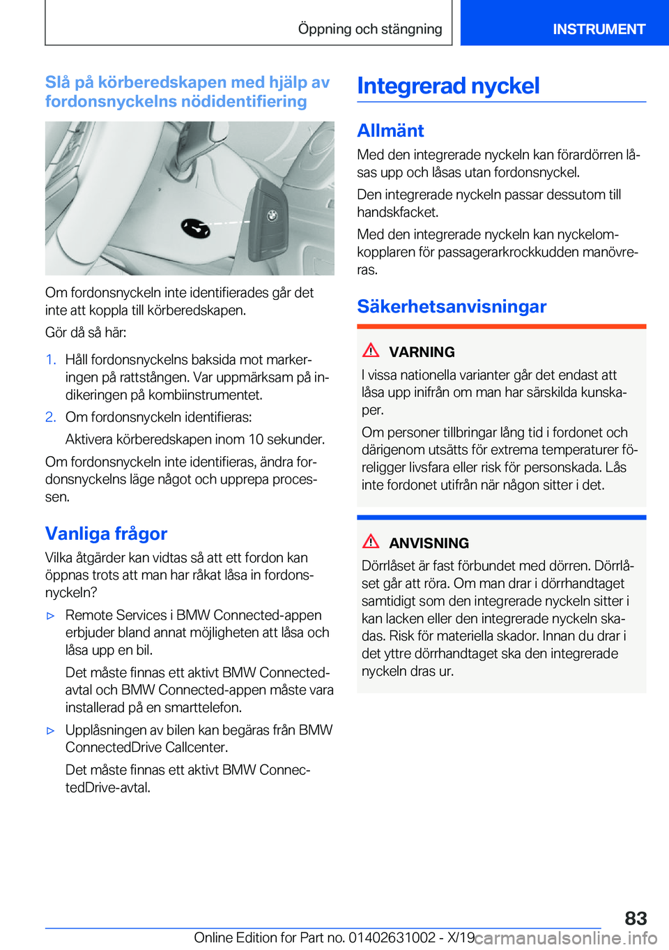 BMW 2 SERIES GRAN COUPE 2020  InstruktionsbÖcker (in Swedish) �S�l�å��p�å��k�