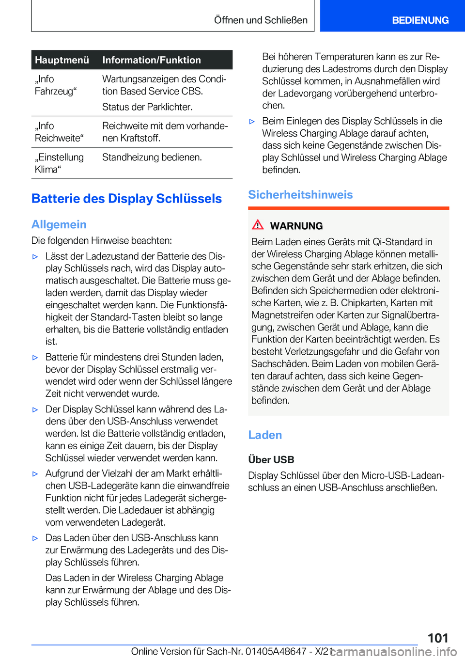 BMW 3 SERIES 2022  Betriebsanleitungen (in German) �H�a�u�p�t�m�e�n�