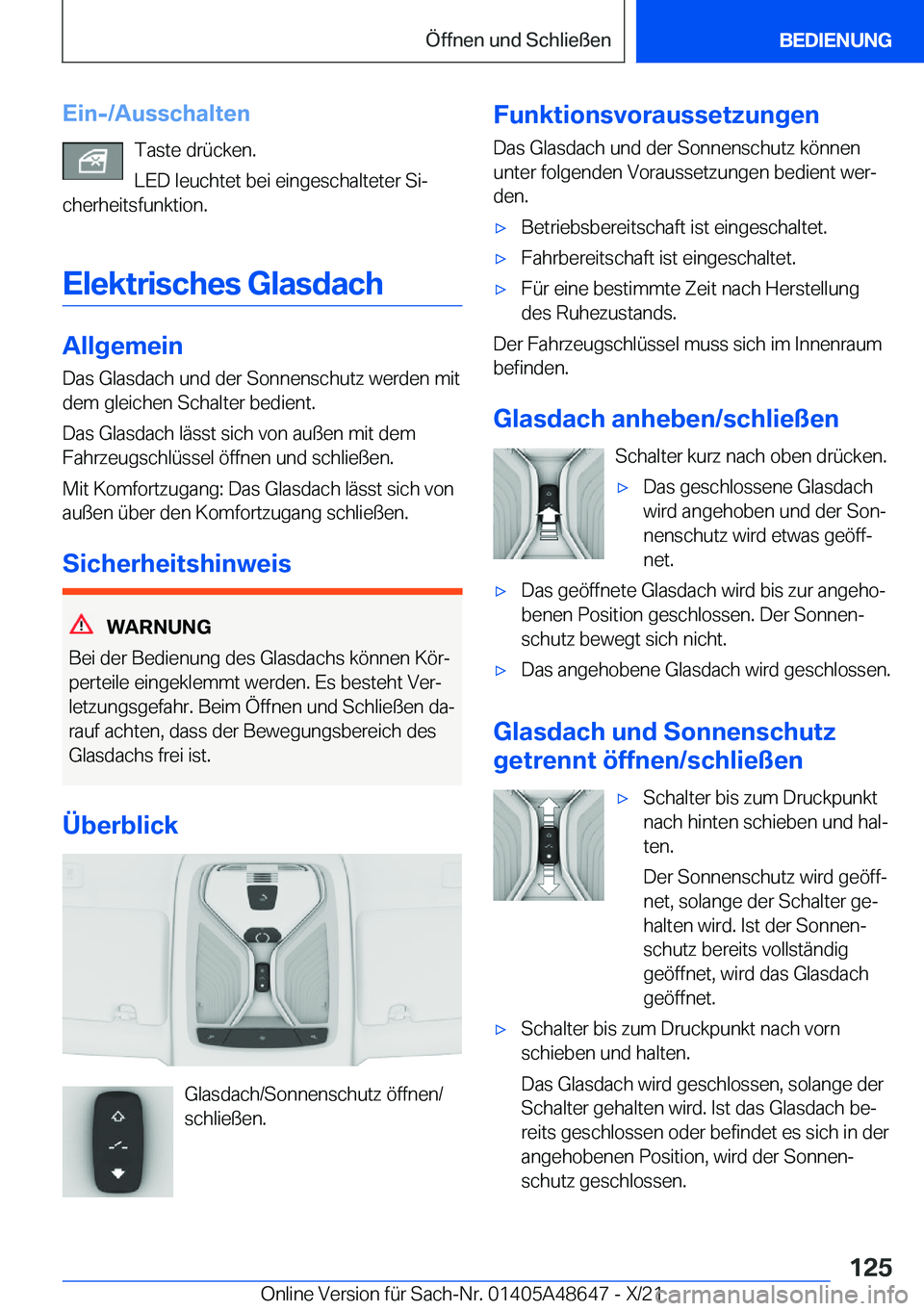BMW 3 SERIES 2022  Betriebsanleitungen (in German) �E�i�n�-�/�A�u�s�s�c�h�a�l�t�e�n�T�a�s�t�e��d�r�