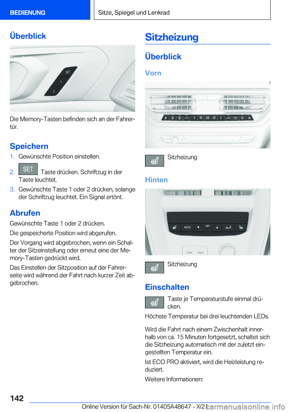 BMW 3 SERIES 2022  Betriebsanleitungen (in German) �