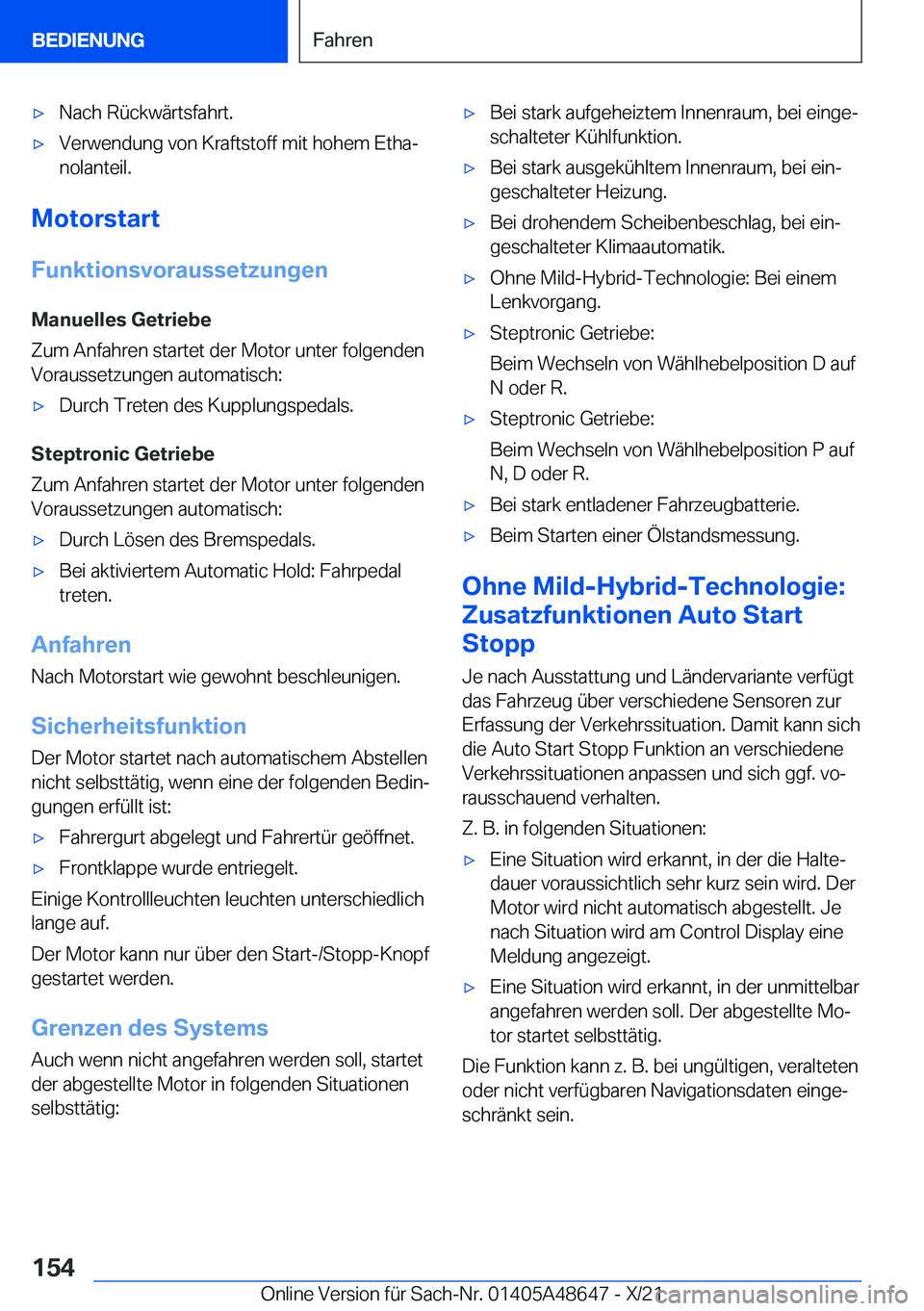 BMW 3 SERIES 2022  Betriebsanleitungen (in German) x�N�a�c�h��R�