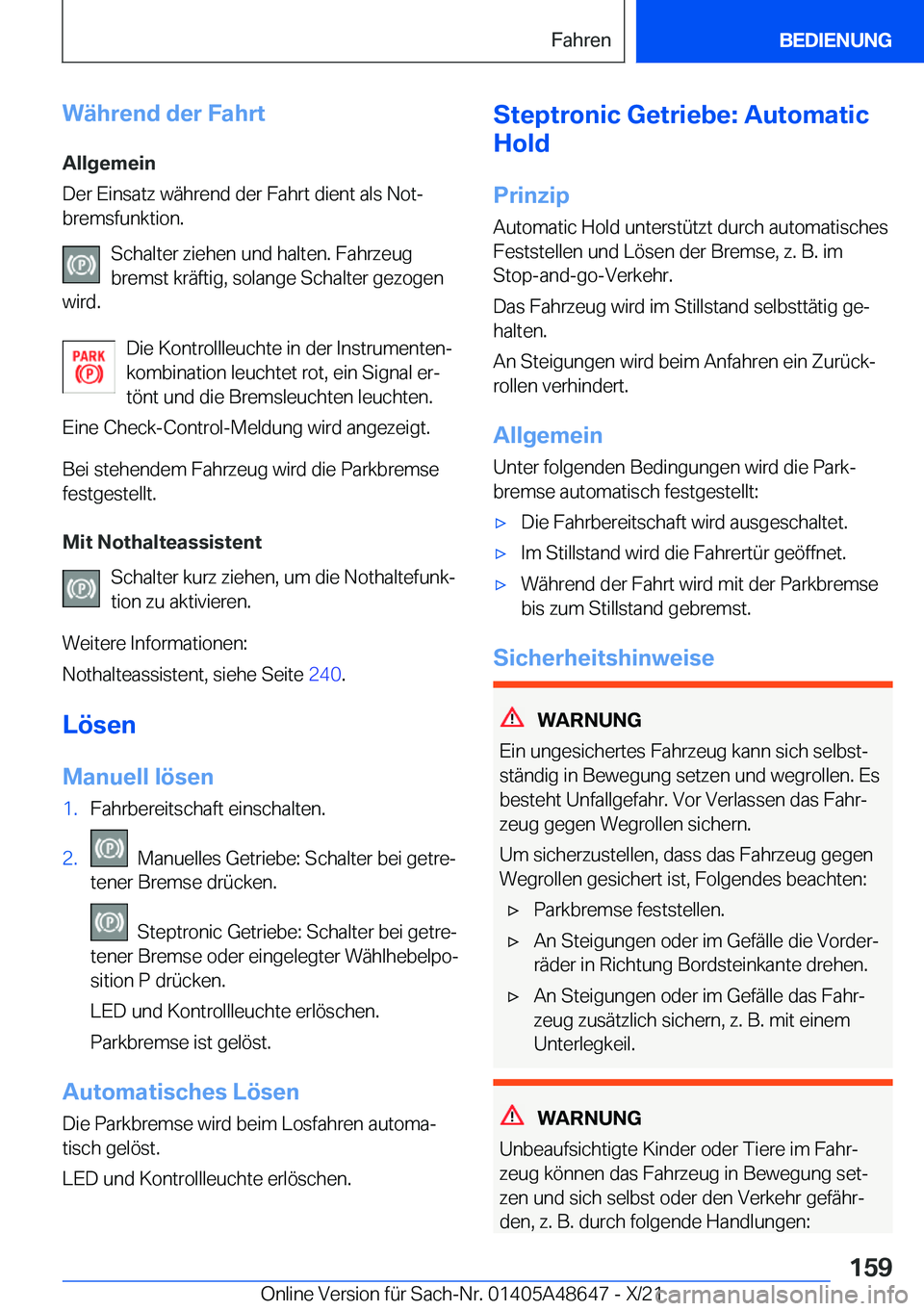 BMW 3 SERIES 2022  Betriebsanleitungen (in German) �W�