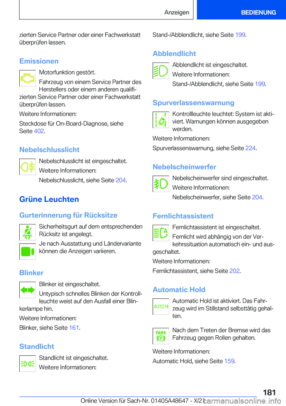BMW 3 SERIES 2022  Betriebsanleitungen (in German) �z�i�e�r�t�e�n��S�e�r�v�i�c�e��P�a�r�t�n�e�r��o�d�e�r��e�i�n�e�r��F�a�c�h�w�e�r�k�s�t�a�t�t
�