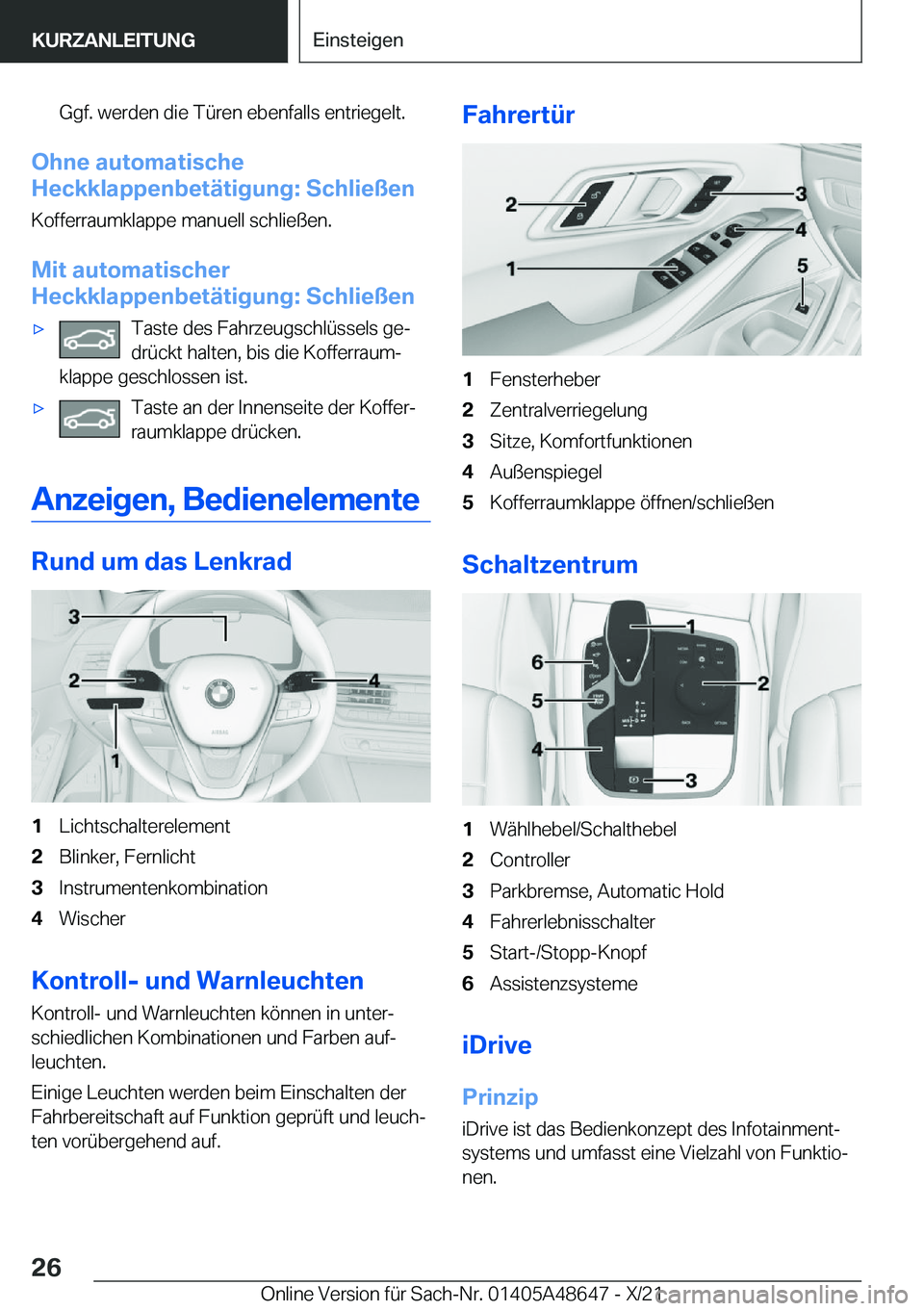 BMW 3 SERIES 2022  Betriebsanleitungen (in German) �G�g�f�.��w�e�r�d�e�n��d�i�e��T�