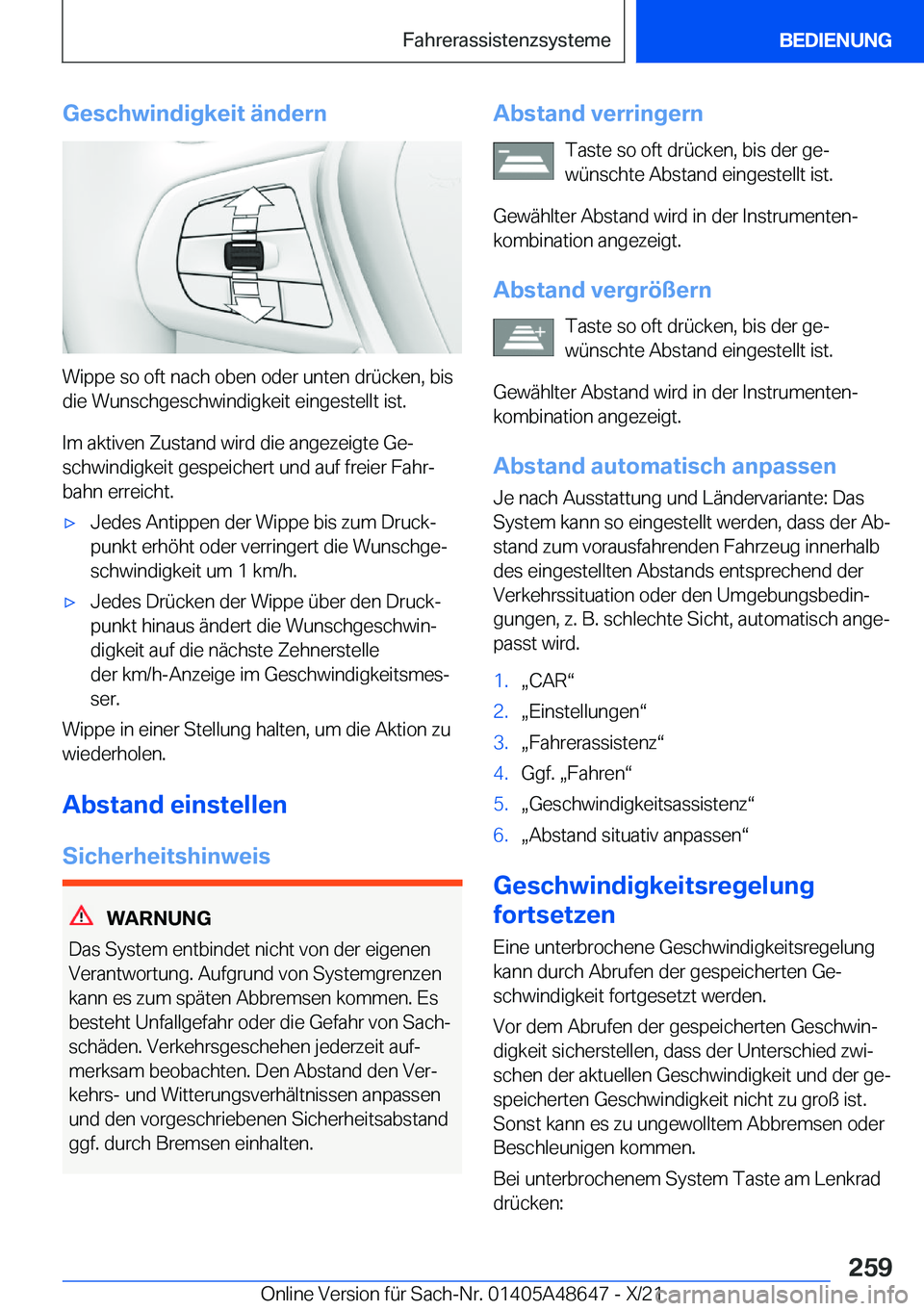 BMW 3 SERIES 2022  Betriebsanleitungen (in German) �G�e�s�c�h�w�i�n�d�i�g�k�e�i�t��