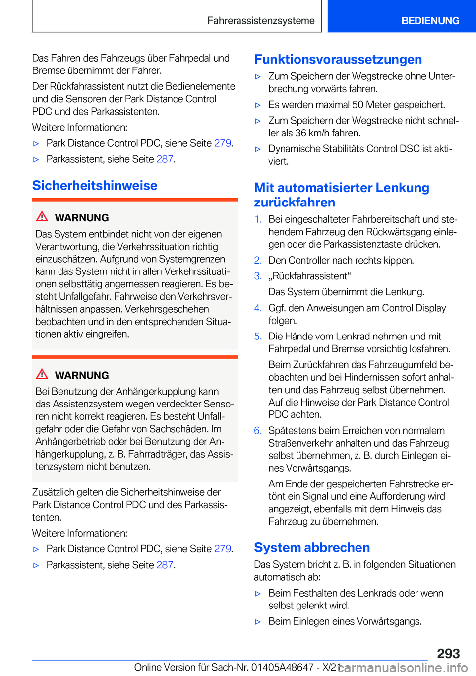 BMW 3 SERIES 2022  Betriebsanleitungen (in German) �D�a�s��F�a�h�r�e�n��d�e�s��F�a�h�r�z�e�u�g�s��