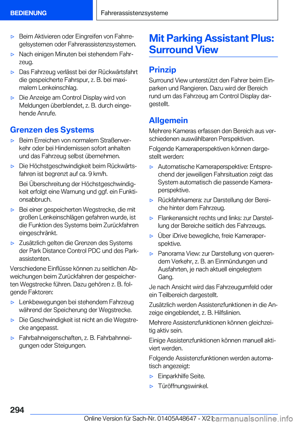 BMW 3 SERIES 2022  Betriebsanleitungen (in German) x�B�e�i�m��A�k�t�i�v�i�e�r�e�n��o�d�e�r��E�i�n�g�r�e�i�f�e�n��v�o�n��F�a�h�r�r�ej
�g�e�l�s�y�s�t�e�m�e�n��o�d�e�r��F�a�h�r�e�r�a�s�s�i�s�t�e�n�z�s�y�s�t�e�m�e�n�.x�N�a�c�h��e�i�n�i�g�e�n��