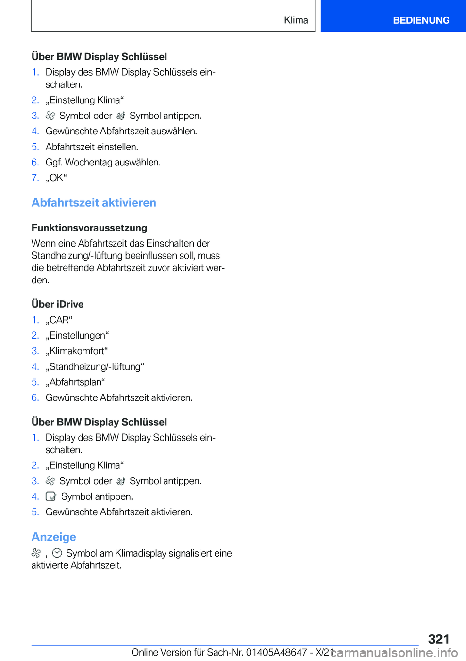 BMW 3 SERIES 2022  Betriebsanleitungen (in German) �