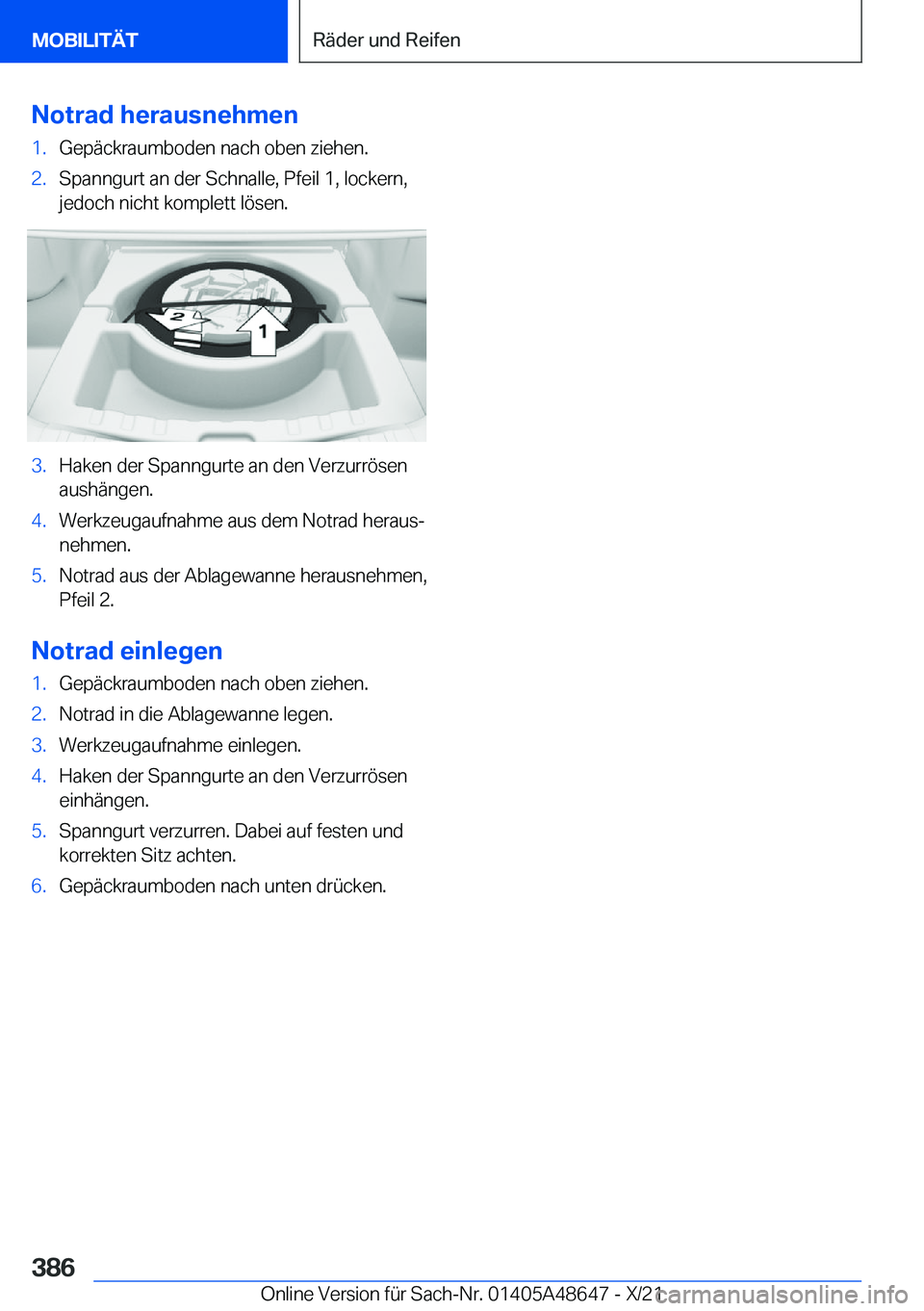 BMW 3 SERIES 2022  Betriebsanleitungen (in German) �N�o�t�r�a�d��h�e�r�a�u�s�n�e�h�m�e�n�1�.�G�e�p�