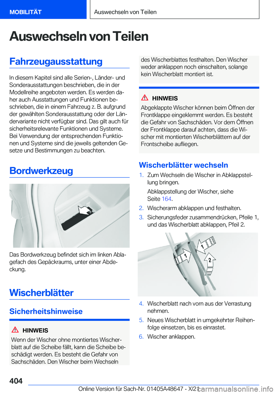 BMW 3 SERIES 2022  Betriebsanleitungen (in German) �A�u�s�w�e�c�h�s�e�l�n��v�o�n��T�e�i�l�e�n�F�a�h�r�z�e�u�g�a�u�s�s�t�a�t�t�u�n�g
�I�n��d�i�e�s�e�m��K�a�p�i�t�e�l��s�i�n�d��a�l�l�e��S�e�r�i�e�n�-�,��L�
