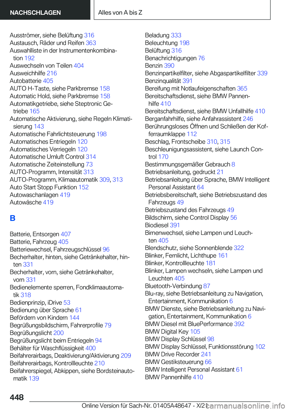 BMW 3 SERIES 2022  Betriebsanleitungen (in German) �A�u�s�s�t�r�