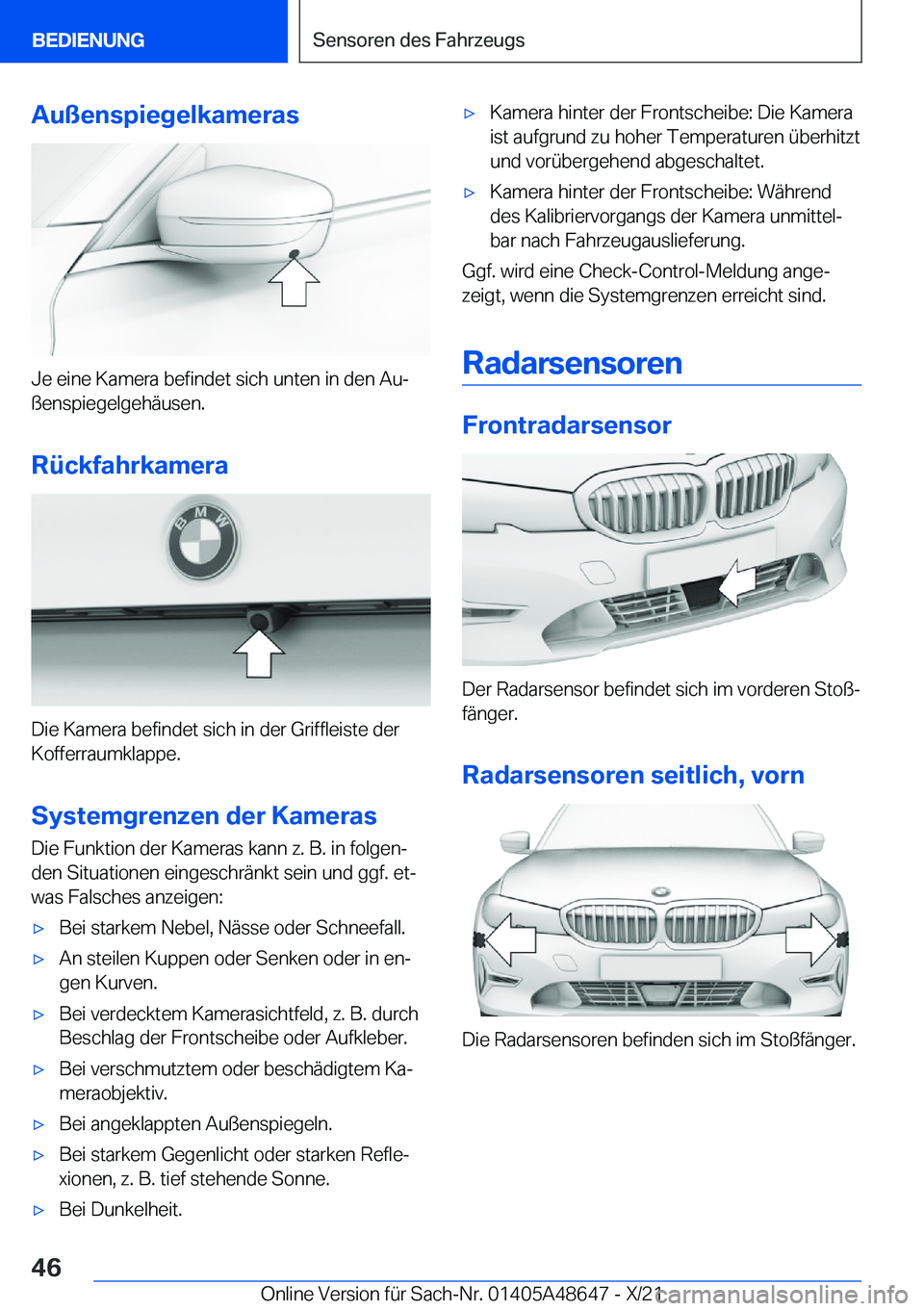 BMW 3 SERIES 2022  Betriebsanleitungen (in German) �A�u�