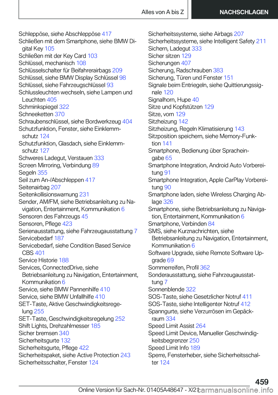 BMW 3 SERIES 2022  Betriebsanleitungen (in German) �S�c�h�l�e�p�p�
