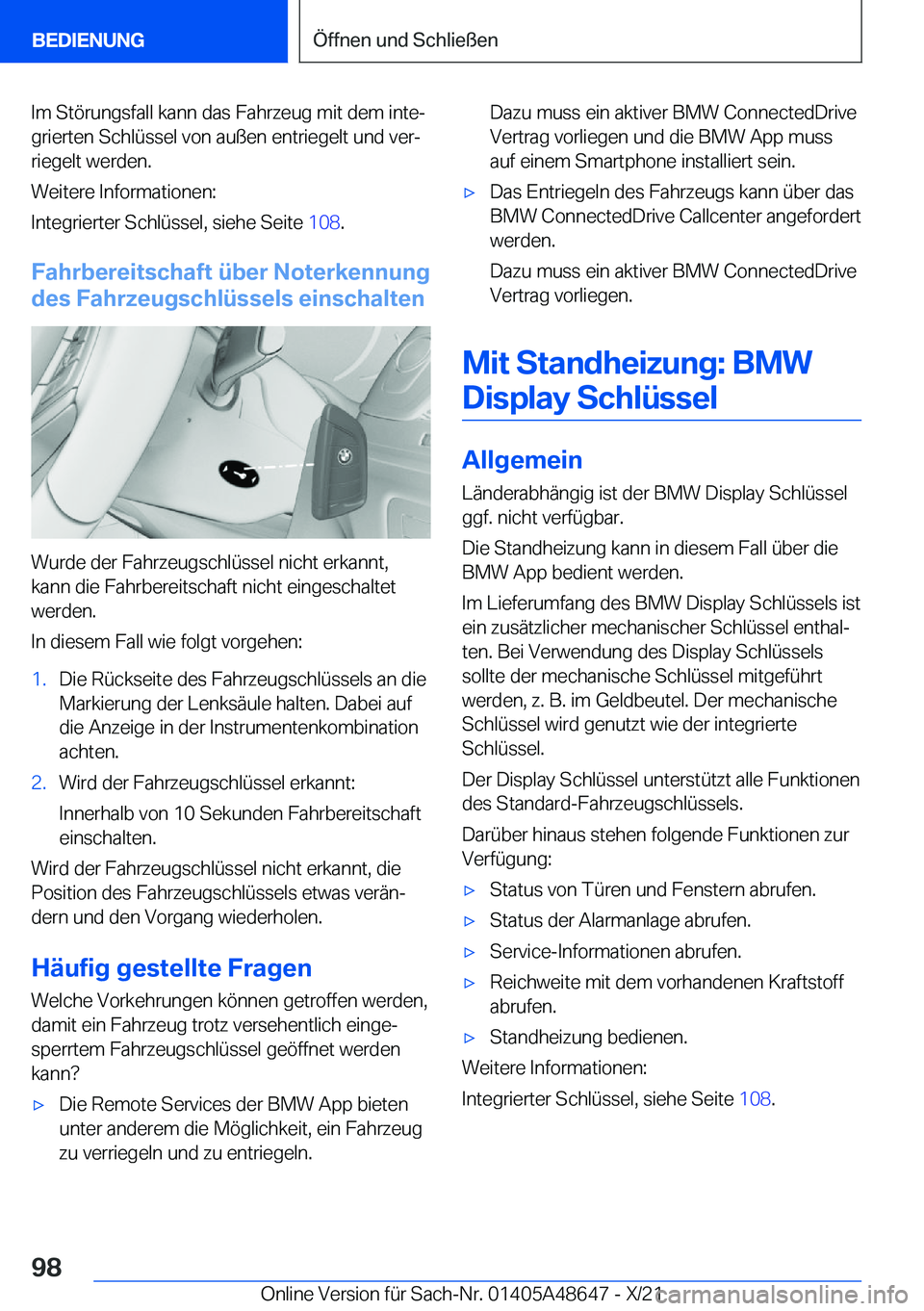 BMW 3 SERIES 2022  Betriebsanleitungen (in German) �I�m��S�t�