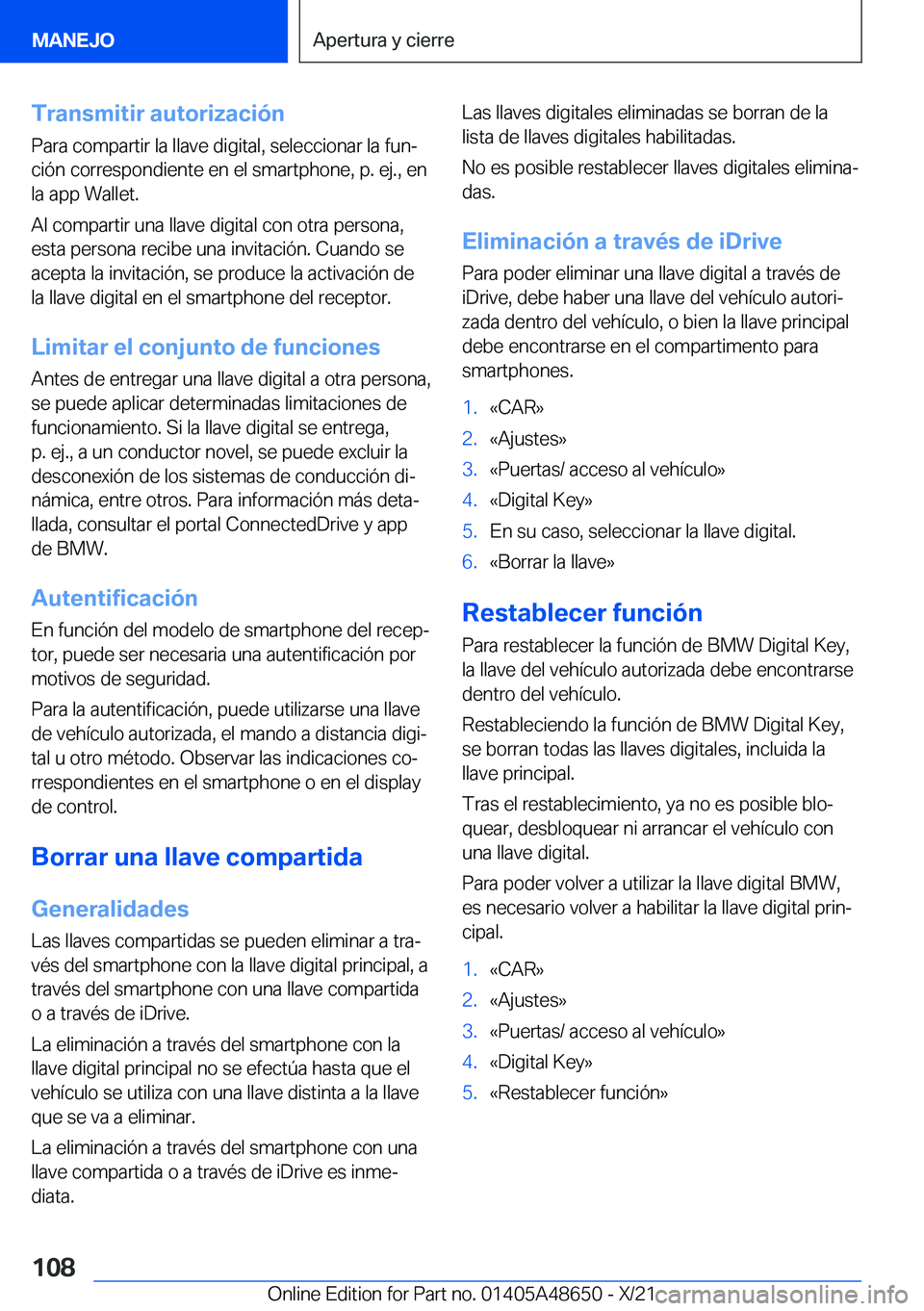 BMW 3 SERIES 2022  Manuales de Empleo (in Spanish) �T�r�a�n�s�m�i�t�i�r��a�u�t�o�r�i�z�a�c�i�