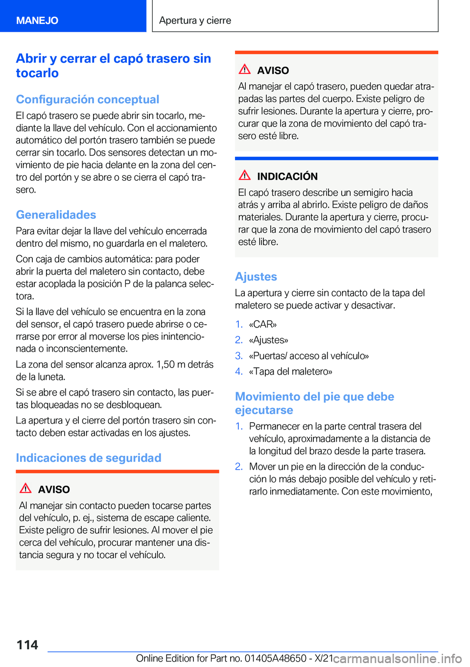 BMW 3 SERIES 2022  Manuales de Empleo (in Spanish) �A�b�r�i�r��y��c�e�r�r�a�r��e�l��c�a�p�