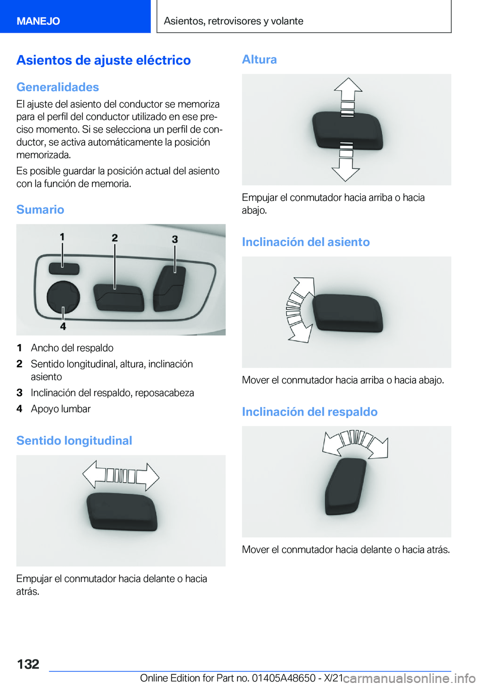 BMW 3 SERIES 2022  Manuales de Empleo (in Spanish) �A�s�i�e�n�t�o�s��d�e��a�j�u�s�t�e��e�l�