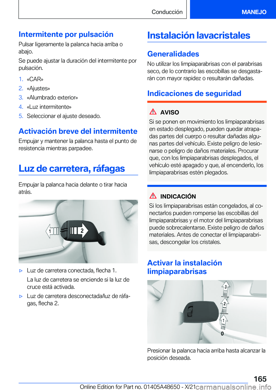 BMW 3 SERIES 2022  Manuales de Empleo (in Spanish) �I�n�t�e�r�m�i�t�e�n�t�e��p�o�r��p�u�l�s�a�c�i�