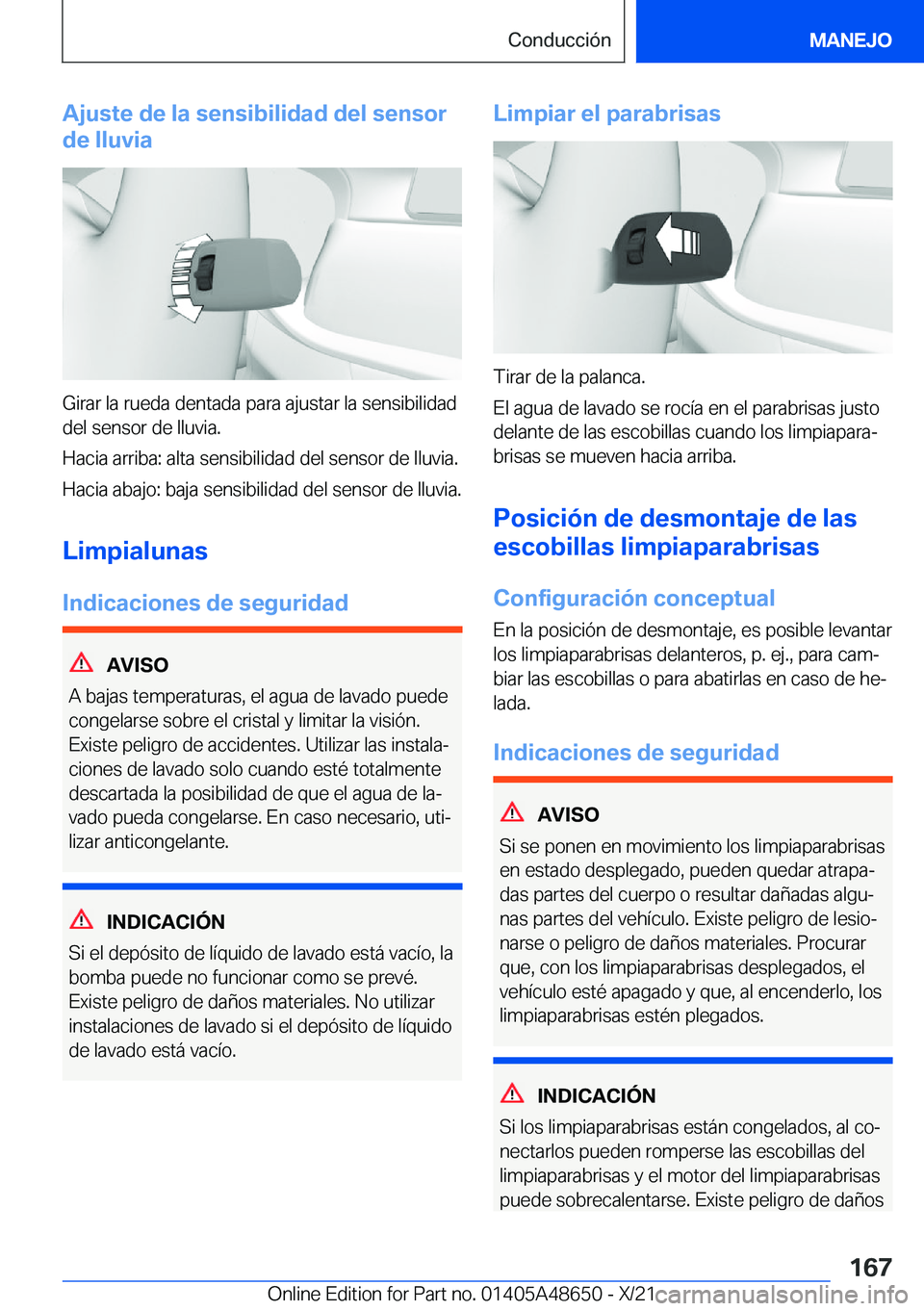 BMW 3 SERIES 2022  Manuales de Empleo (in Spanish) �A�j�u�s�t�e��d�e��l�a��s�e�n�s�i�b�i�l�i�d�a�d��d�e�l��s�e�n�s�o�r
�d�e��l�l�u�v�i�a
�G�i�r�a�r��l�a��r�u�e�d�a��d�e�n�t�a�d�a��p�a�r�a��a�j�u�s�t�a�r��l�a��s�e�n�s�i�b�i�l�i�d�a�d
�d�e�