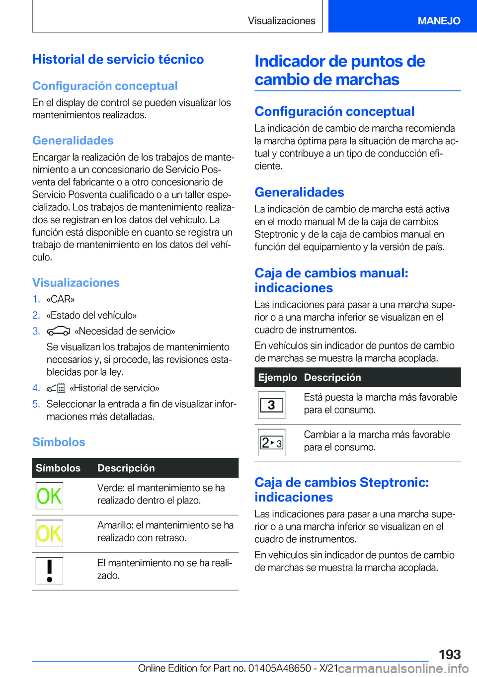 BMW 3 SERIES 2022  Manuales de Empleo (in Spanish) �H�i�s�t�o�r�i�a�l��d�e��s�e�r�v�i�c�i�o��t�