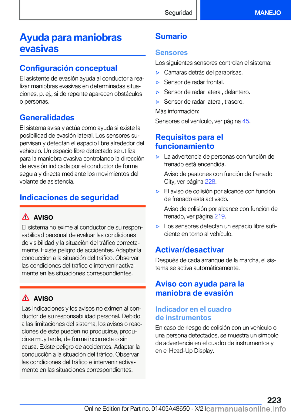 BMW 3 SERIES 2022  Manuales de Empleo (in Spanish) �A�y�u�d�a��p�a�r�a��m�a�n�i�o�b�r�a�s�e�v�a�s�i�v�a�s
�C�o�n�f�i�g�u�r�a�c�i�