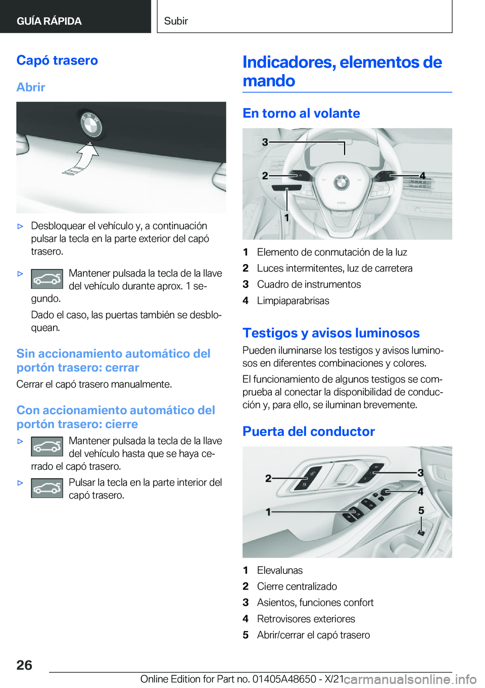 BMW 3 SERIES 2022  Manuales de Empleo (in Spanish) �C�a�p�
