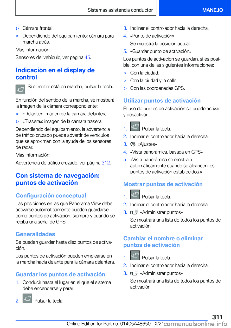BMW 3 SERIES 2022  Manuales de Empleo (in Spanish) x�C�
