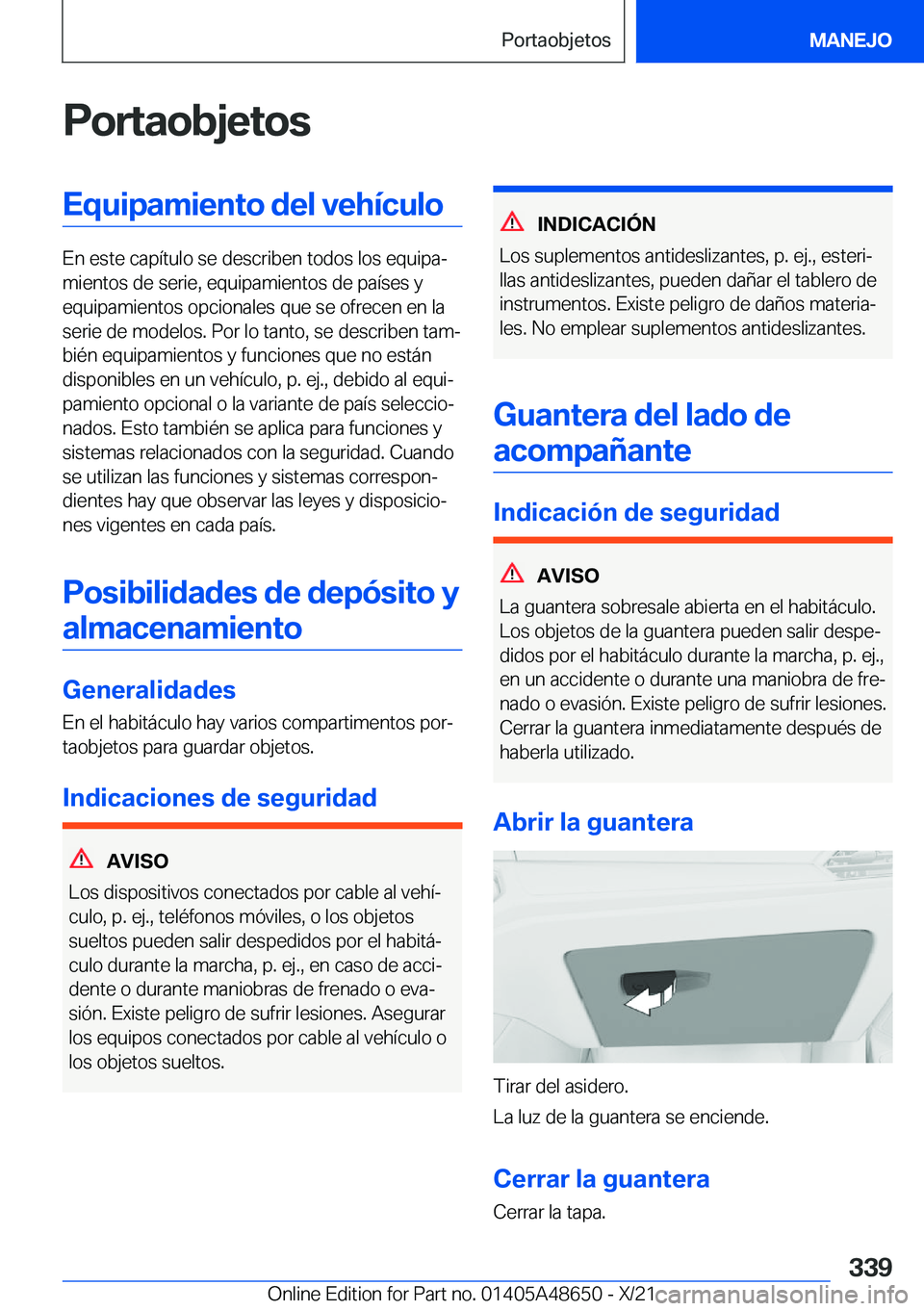 BMW 3 SERIES 2022  Manuales de Empleo (in Spanish) �P�o�r�t�a�o�b�j�e�t�o�s�E�q�u�i�p�a�m�i�e�n�t�o��d�e�l��v�e�h�
