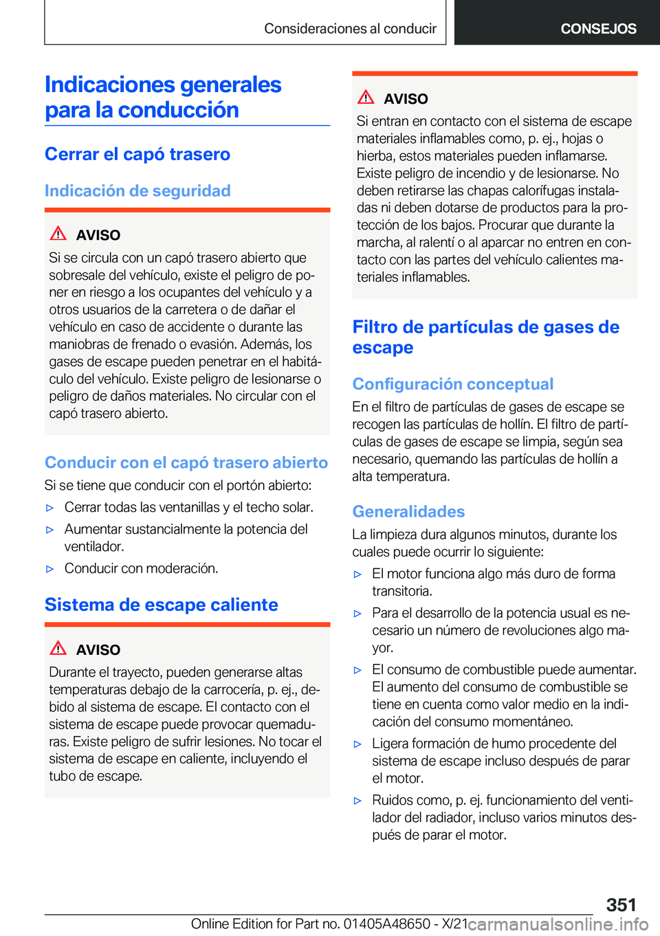 BMW 3 SERIES 2022  Manuales de Empleo (in Spanish) �I�n�d�i�c�a�c�i�o�n�e�s��g�e�n�e�r�a�l�e�s�p�a�r�a��l�a��c�o�n�d�u�c�c�i�