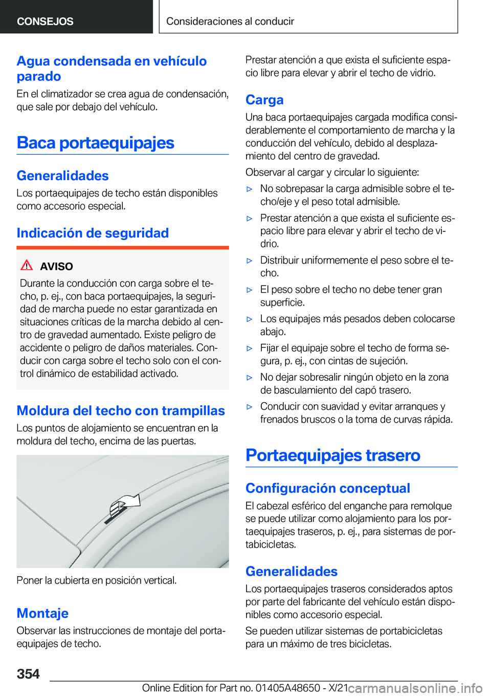 BMW 3 SERIES 2022  Manuales de Empleo (in Spanish) �A�g�u�a��c�o�n�d�e�n�s�a�d�a��e�n��v�e�h�