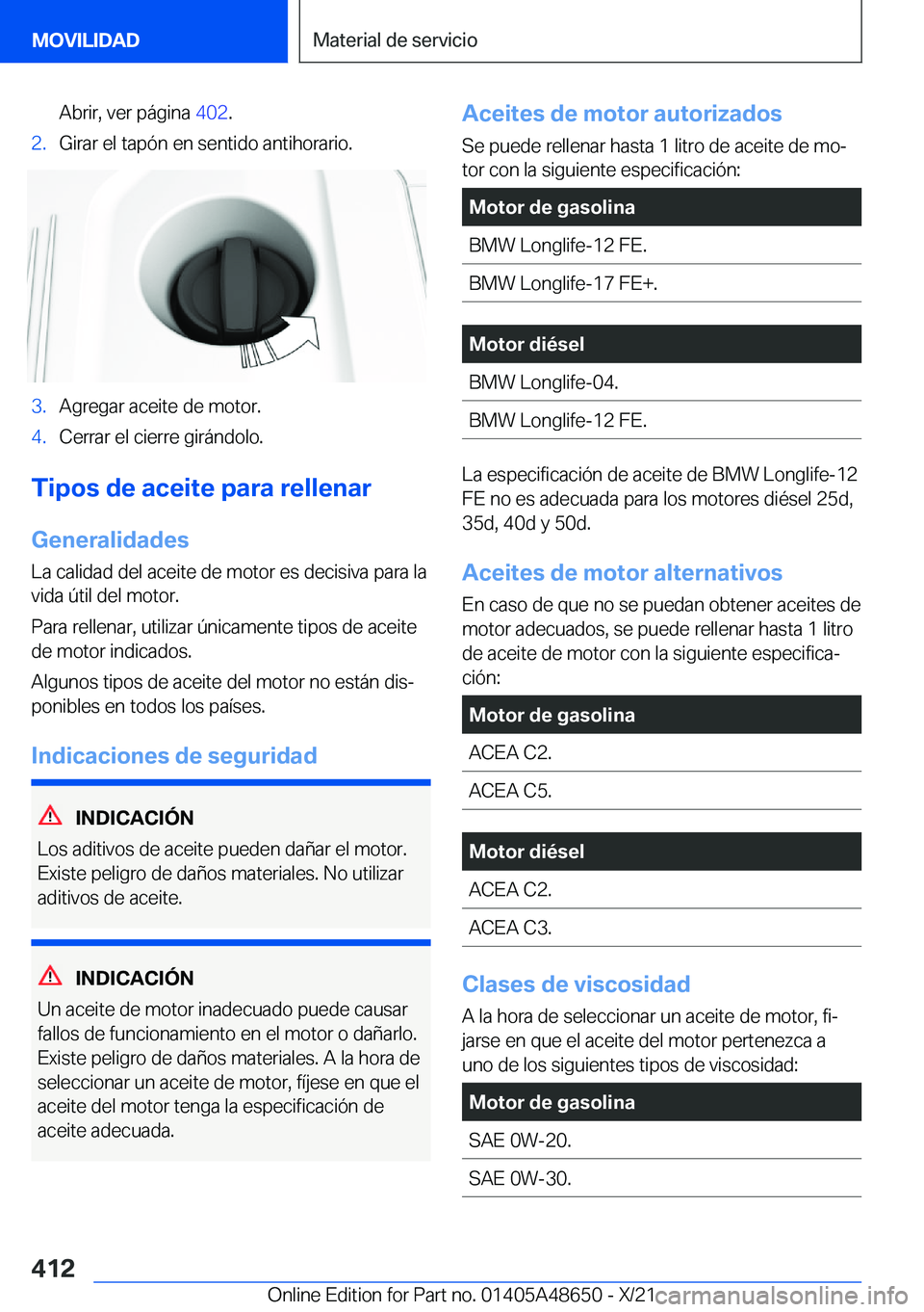 BMW 3 SERIES 2022  Manuales de Empleo (in Spanish) �A�b�r�i�r�,��v�e�r��p�