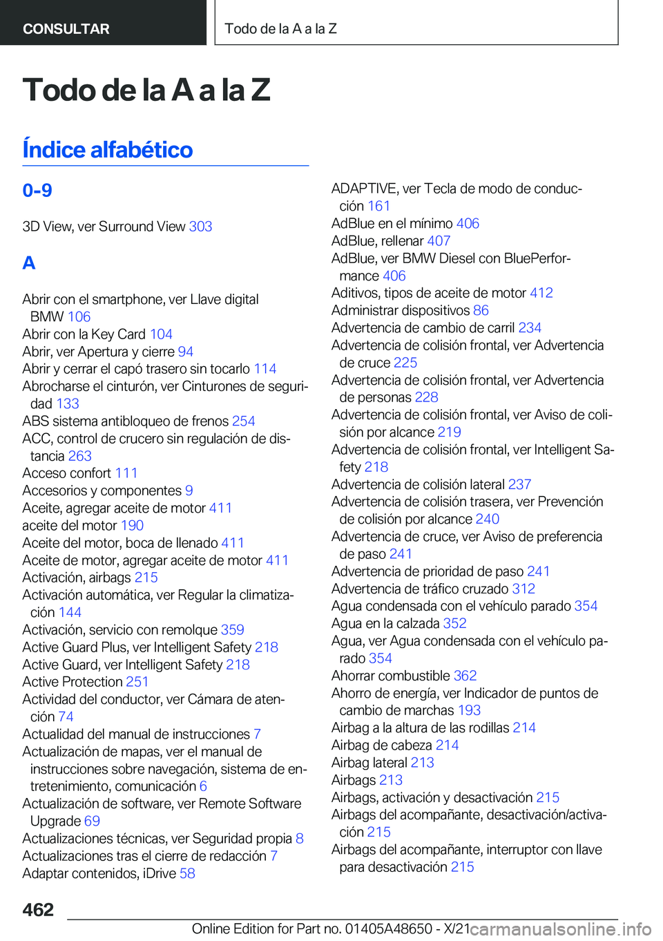 BMW 3 SERIES 2022  Manuales de Empleo (in Spanish) �T�o�d�o��d�e��l�a��A��a��l�a��Z
�