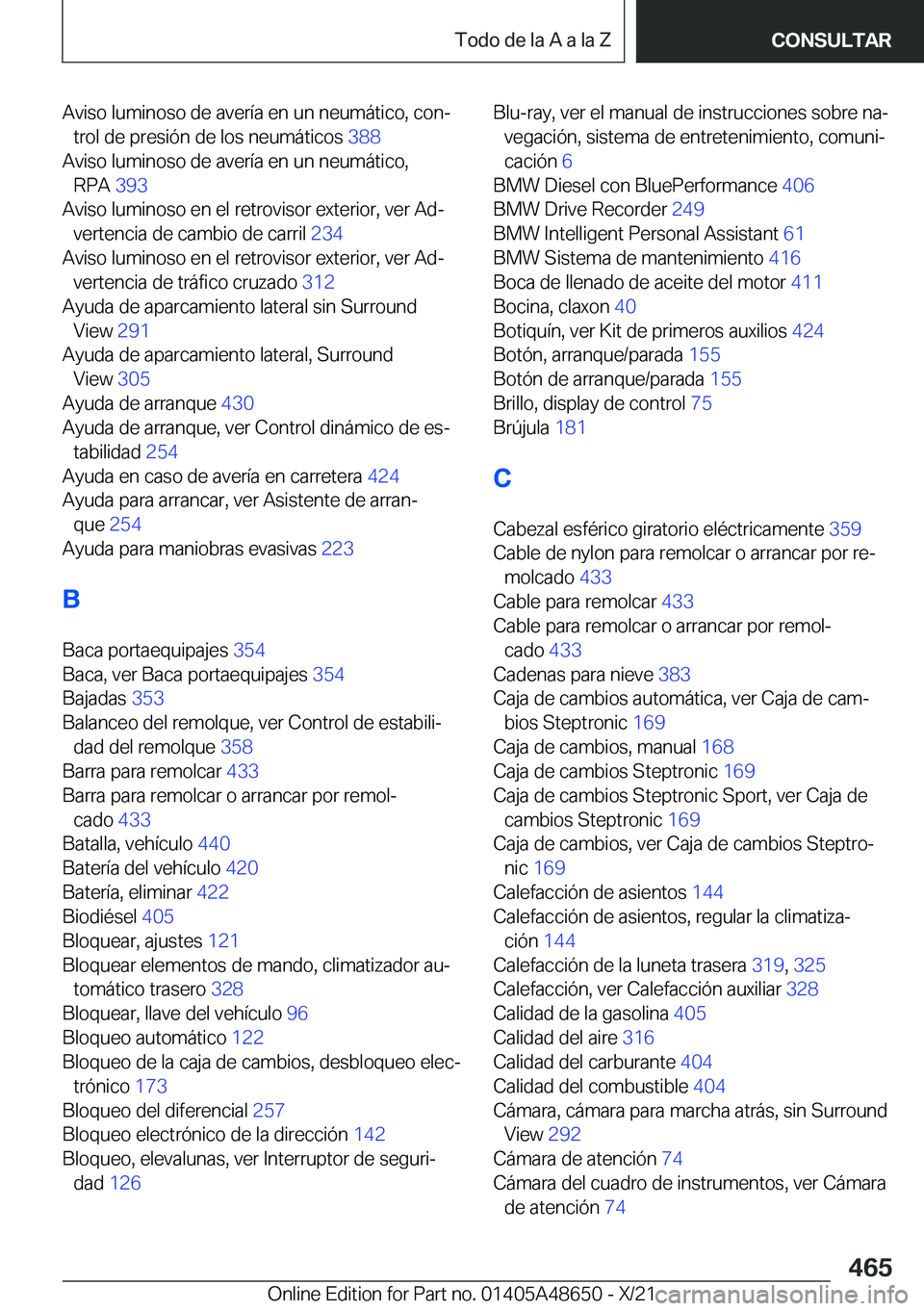 BMW 3 SERIES 2022  Manuales de Empleo (in Spanish) �A�v�i�s�o��l�u�m�i�n�o�s�o��d�e��a�v�e�r�