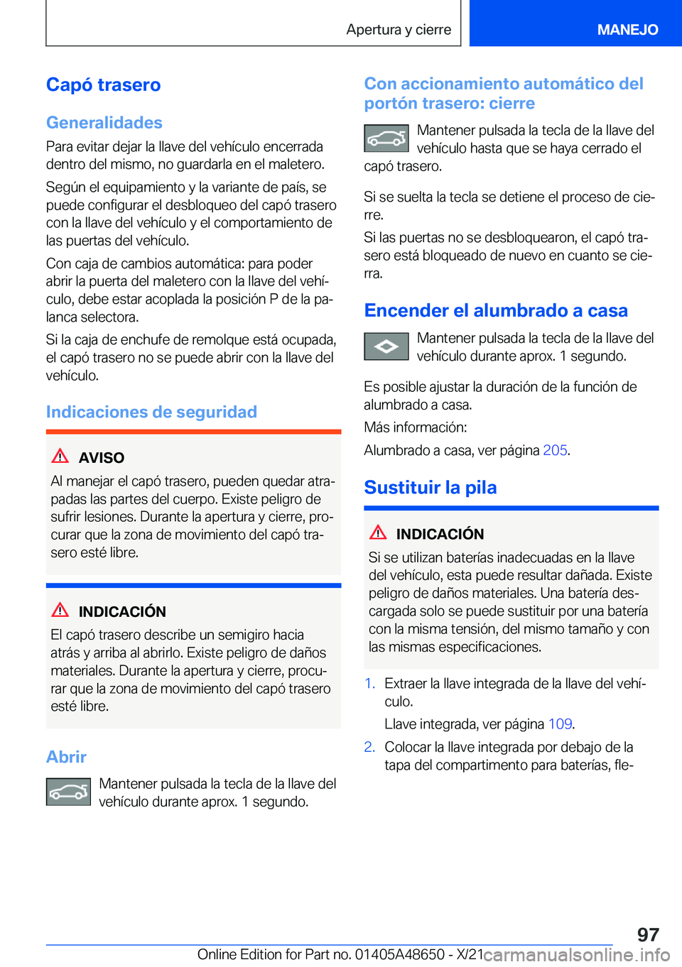 BMW 3 SERIES 2022  Manuales de Empleo (in Spanish) �C�a�p�