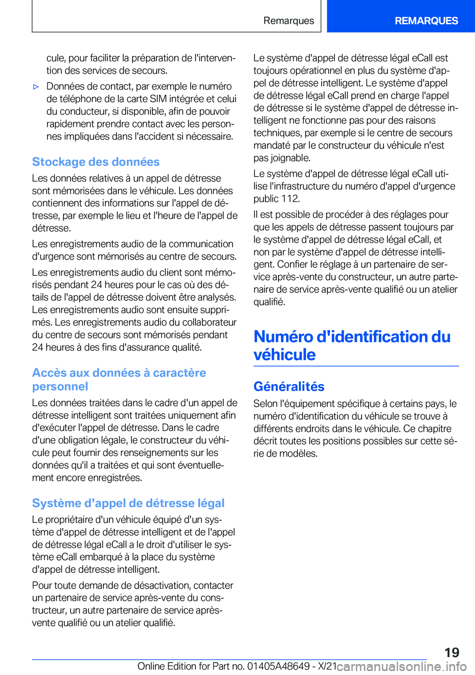 BMW 3 SERIES 2022  Notices Demploi (in French) �c�u�l�e�,��p�o�u�r��f�a�c�i�l�i�t�e�r��l�a��p�r�é�p�a�r�a�t�i�o�n��d�e��l�'�i�n�t�e�r�v�e�nj
�t�i�o�n��d�e�s��s�e�r�v�i�c�e�s��d�e��s�e�c�o�u�r�s�.'x�D�o�n�n�é�e�s��d�e��c�o�n�