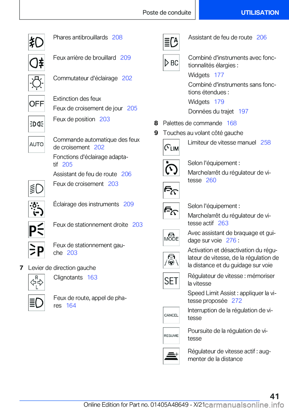 BMW 3 SERIES 2022  Notices Demploi (in French) �P�h�a�r�e�s��a�n�t�i�b�r�o�u�i�l�l�a�r�d�s\_�2�0�8�F�e�u�x��a�r�r�i�è�r�e��d�e��b�r�o�u�i�l�l�a�r�d\_ �2�0�9�C�o�m�m�u�t�a�t�e�u�r��d�'�é�c�l�a�i�r�a�g�e\_ �2�0�2�E�x�t�i�n�c�t�i�o�n