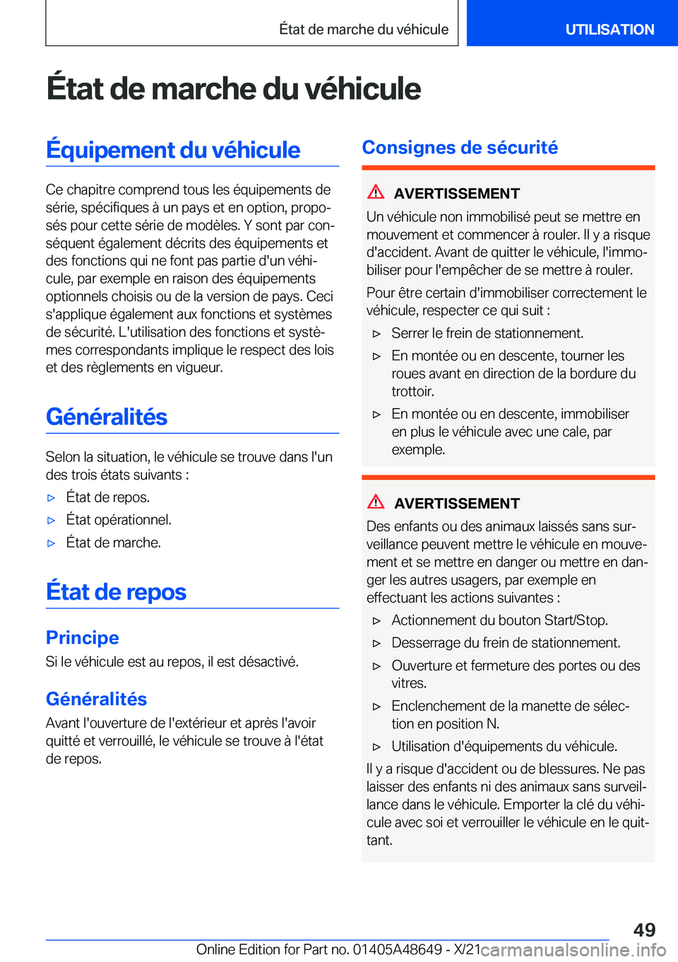 BMW 3 SERIES 2022  Notices Demploi (in French) �