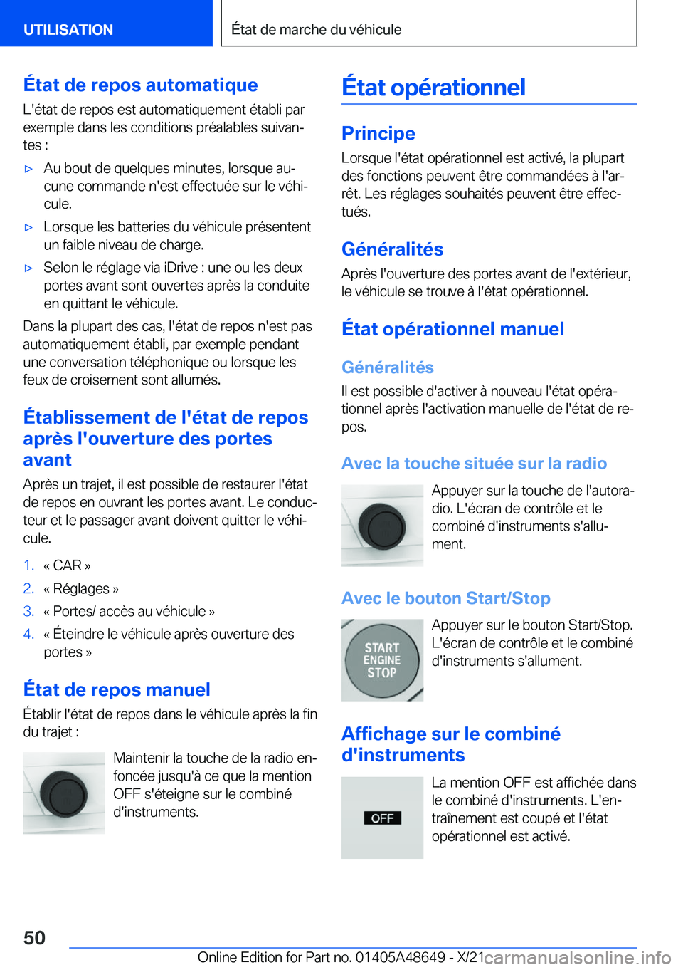 BMW 3 SERIES 2022  Notices Demploi (in French) �