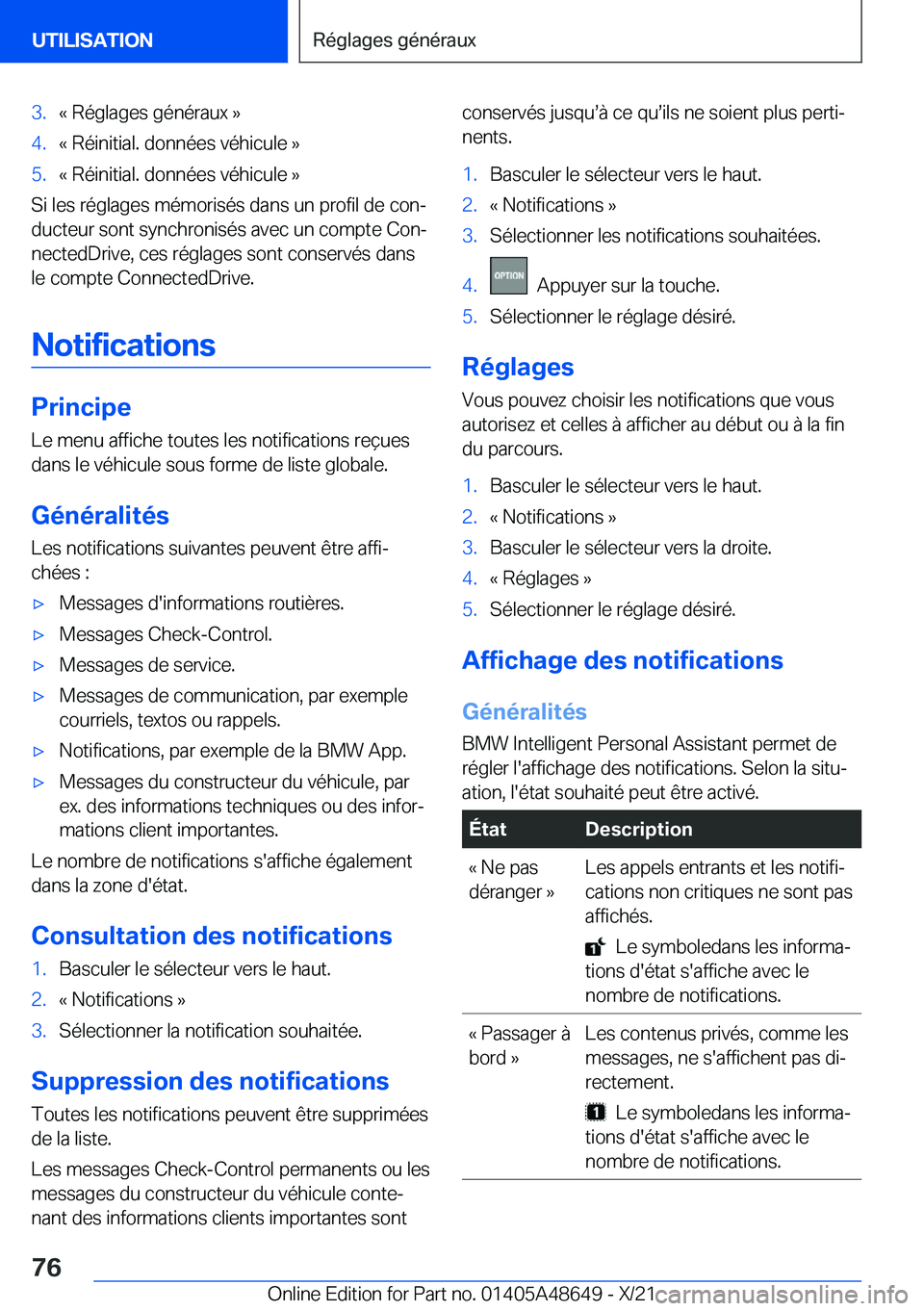 BMW 3 SERIES 2022  Notices Demploi (in French) �3�.�k��R�é�g�l�a�g�e�s��g�é�n�é�r�a�u�x��{�4�.�k��R�é�i�n�i�t�i�a�l�.��d�o�n�n�é�e�s��v�é�h�i�c�u�l�e��{�5�.�k��R�é�i�n�i�t�i�a�l�.��d�o�n�n�é�e�s��v�é�h�i�c�u�l�e��{
�S�i��l�e�s