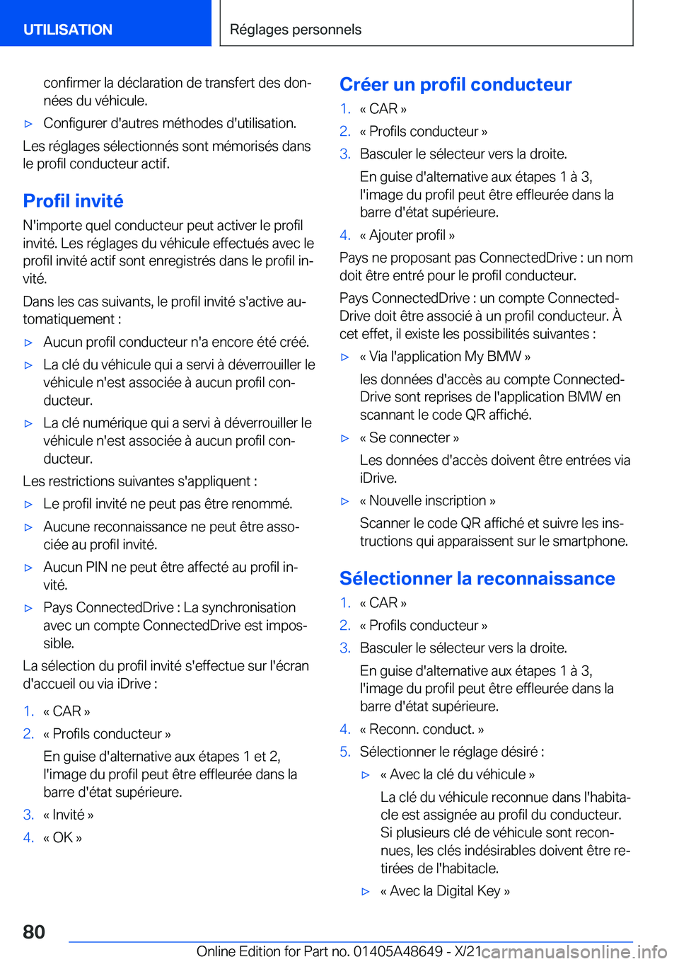 BMW 3 SERIES 2022  Notices Demploi (in French) �c�o�n�f�i�r�m�e�r��l�a��d�é�c�l�a�r�a�t�i�o�n��d�e��t�r�a�n�s�f�e�r�t��d�e�s��d�o�nj
�n�é�e�s��d�u��v�é�h�i�c�u�l�e�.'x�C�o�n�f�i�g�u�r�e�r��d�'�a�u�t�r�e�s��m�é�t�h�o�d�e�s��