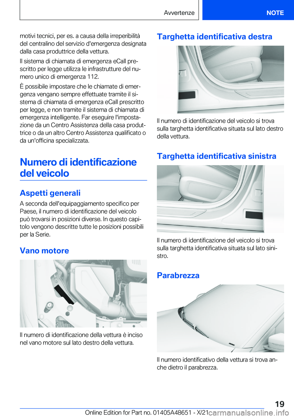 BMW 3 SERIES 2022  Libretti Di Uso E manutenzione (in Italian) �m�o�t�i�v�i��t�e�c�n�i�c�i�,��p�e�r��e�s�.��a��c�a�u�s�a��d�e�l�l�a��i�r�r�e�p�e�r�i�b�i�l�i�t�
