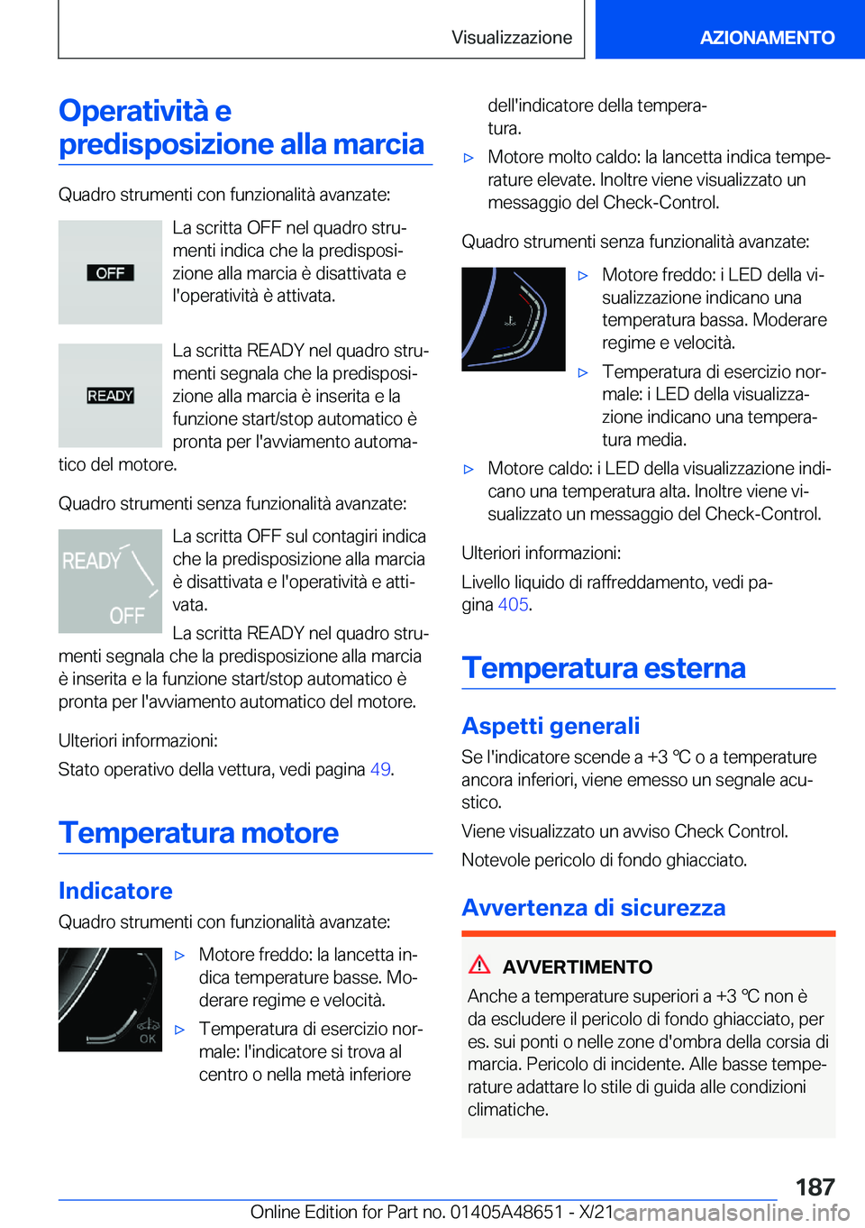 BMW 3 SERIES 2022  Libretti Di Uso E manutenzione (in Italian) �O�p�e�r�a�t�i�v�i�t�