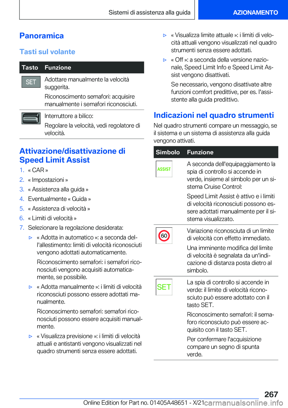 BMW 3 SERIES 2022  Libretti Di Uso E manutenzione (in Italian) �P�a�n�o�r�a�m�i�c�a�T�a�s�t�i��s�u�l��v�o�l�a�n�t�e�T�a�s�t�o�F�u�n�z�i�o�n�e�A�d�o�t�t�a�r�e��m�a�n�u�a�l�m�e�n�t�e��l�a��v�e�l�o�c�i�t�